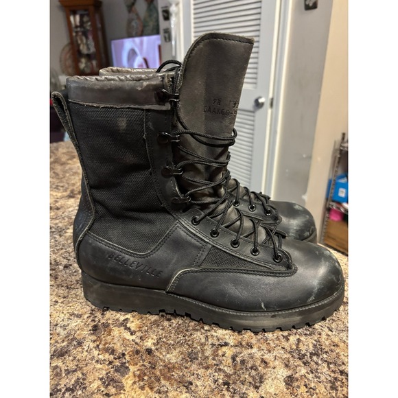 Other - Belleville Mens Black Leather Gore-Tex Waterproof Combat Boots Vibram Size 9R